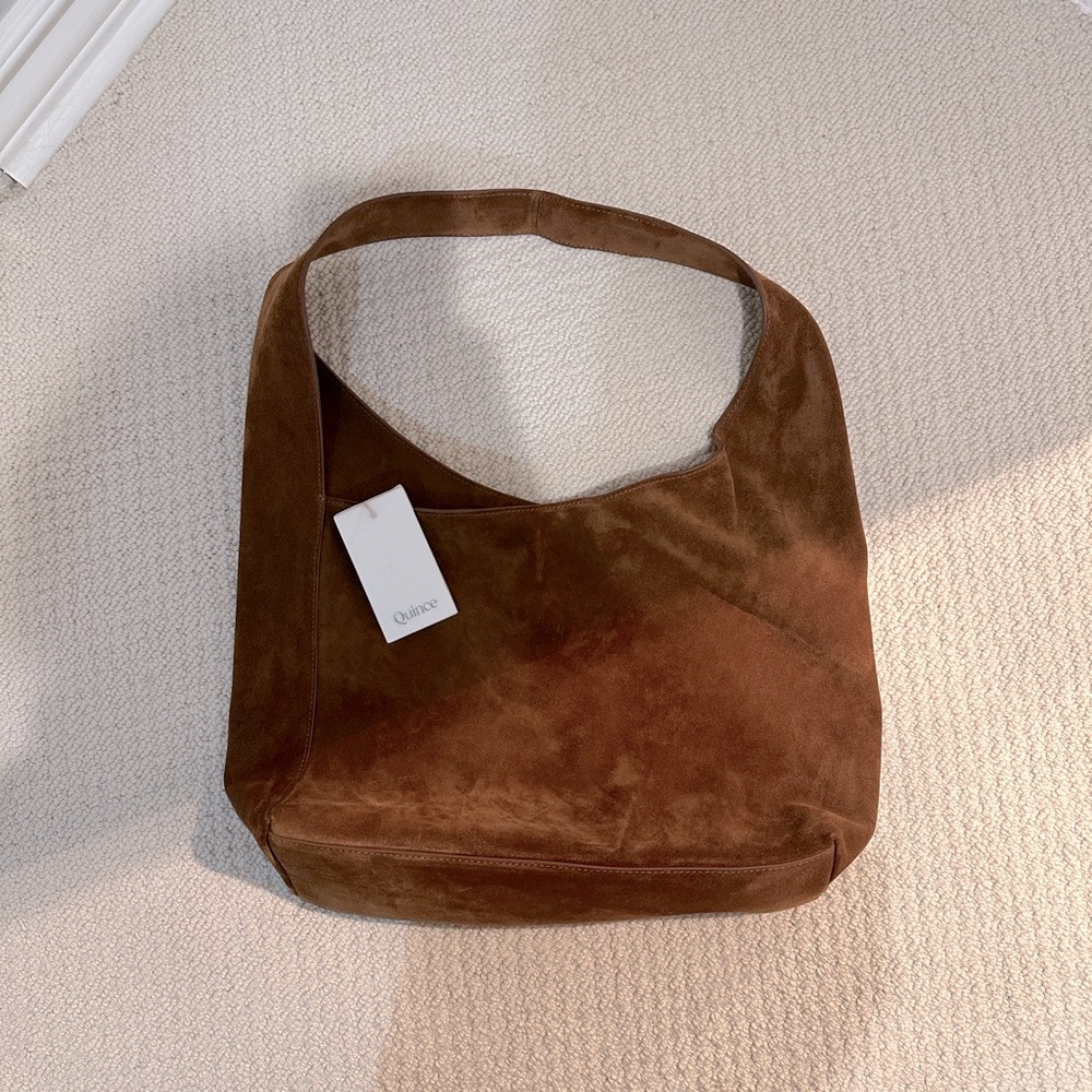 Quince Italian Suede Slouchy Shoulder Bag